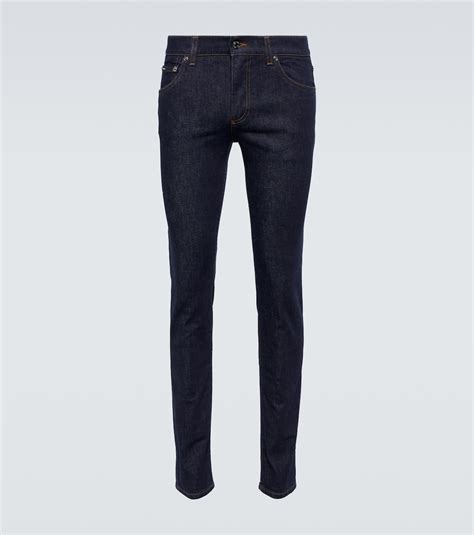 Logo Slim Fit Jeans In Blue Dolce Gabbana Mytheresa