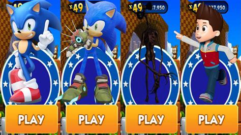 Sonic Dash Vs Super Ryder Runner Vs Siren Head Run Vs Sonic Prime All