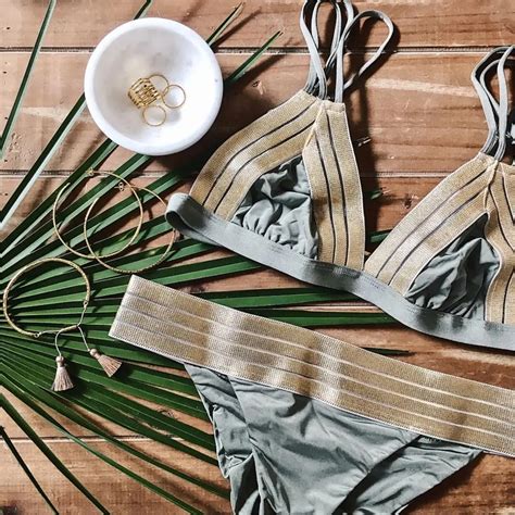 Hot Gold Patchwork Bikini Set Sexy Swimsuit Women Swimwear Bikinis Maillot De Bain Feme