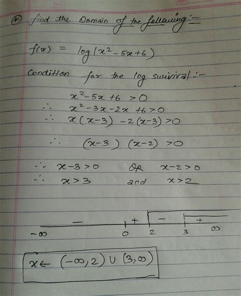 [solved] Find The Domain Of F X Log X 2 5x 6