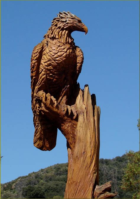 Wood Carving Eagle Oak Glen CA 4 27 Chainsaw Wood Carving Wood