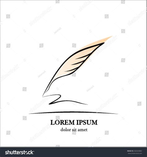 Feather Calligraphy Pen Stock Vector (Royalty Free) 282020882 ...