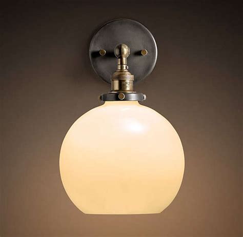 20th C Factory Filament Milk Glass Café Sconce