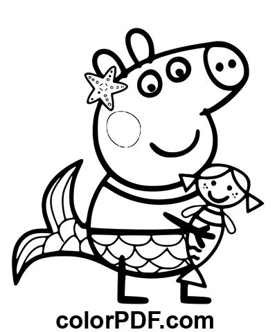 Peppa Pig Mermaid – Coloring Pages and Books in PDF