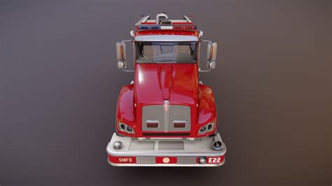 D Model Kenworth T Firetruck Vr Ar Low Poly Cgtrader