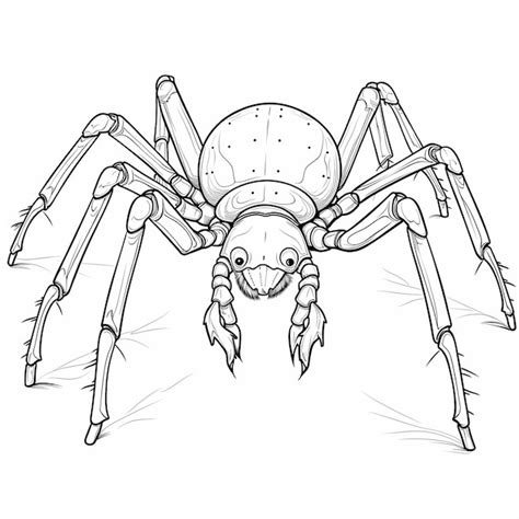 Premium Ai Image Inky Spider Adventure Coloring Page With A Full Body