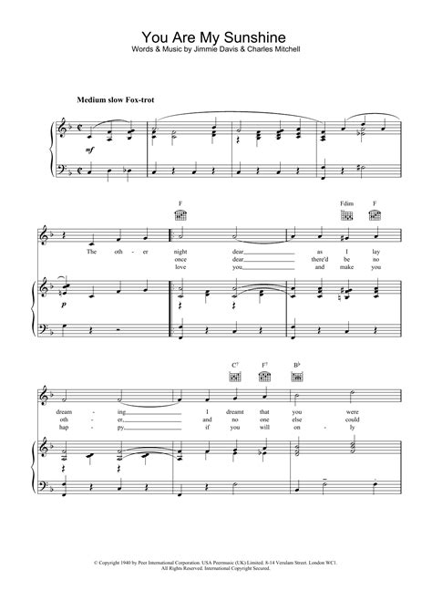 Jimmie Davis You Are My Sunshine At Stanton S Sheet Music