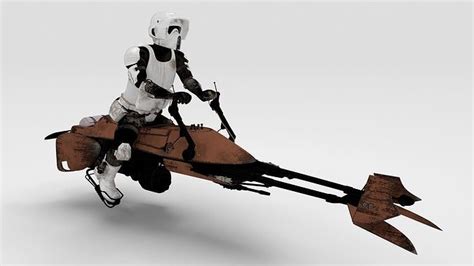 Digital Prints Art & Collectibles Prints Speeder Bike Star Wars Star ...