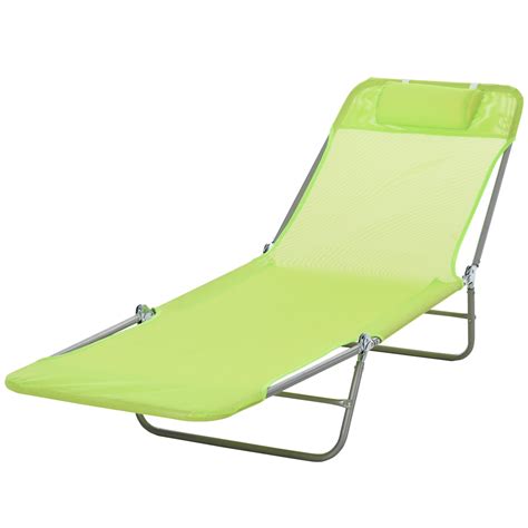 Outsunny Portable Adjustable Reclining Seat Folding Garden Chaise