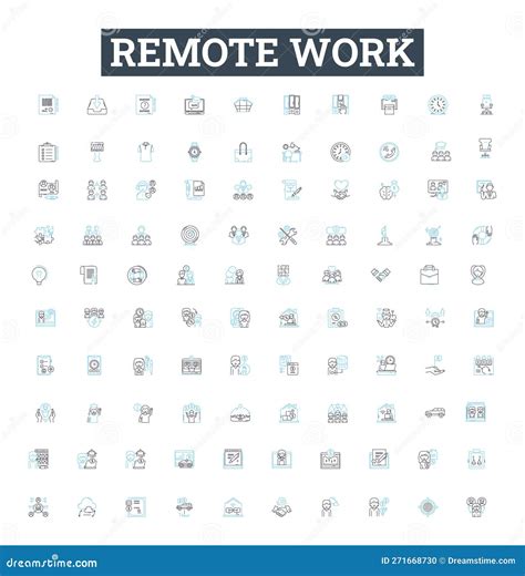 Remote Work Vector Line Icons Set Remote Work Telecommuting