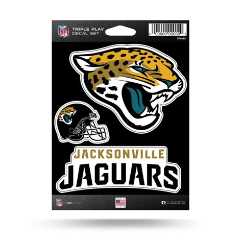 Jacksonville Jaguars 3 Piece Triple Play Sticker Sheet At Sticker Shoppe