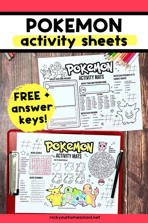 Pokemon Activity Sheets Free Printable Artofit