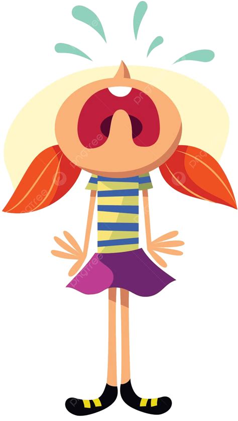 Cartoon Blonde Girl Crying