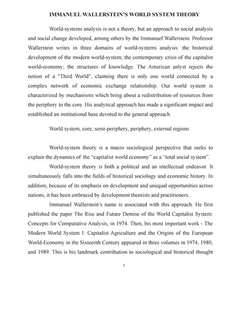 Immanuel Wallersteins World Systems Theory 6