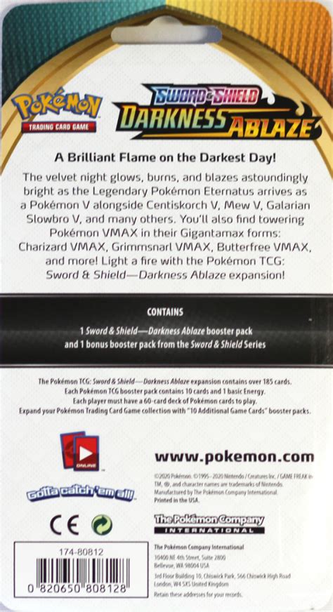 Pokemon Darkness Ablaze Swsh Rebel Clash Pack Blister Pokefeens