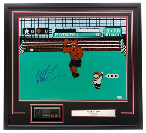 Mike Tyson Signed Framed 16x20 Punch Out Boxing Photo W Controller Jsa