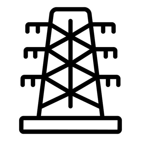 Icono de torre eléctrica vector de contorno energía ecológica industria