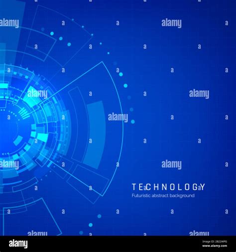 Fondo De Tecnología Abstracto Azul Circular Ciencia Ficción