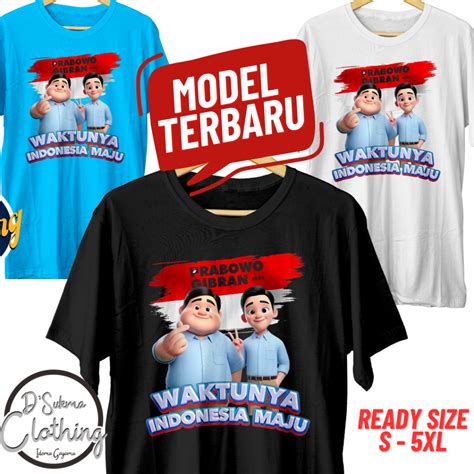 Jual Tshirt Kaos Prabowo Gibran All In Gemoy Viral Baju Prabowo