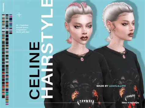 The Sims Resource Celine Hair By LeahLillith Sims 4 Hairs