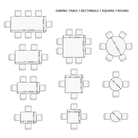 AutoCad Blocks Dining Table, (Top View). Free Download