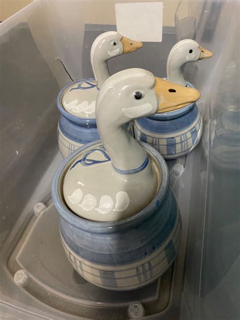 Vintage Louisville Stoneware Gaggle Of Geese Choice Of Canister Goose