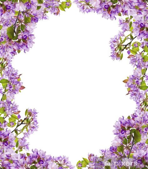 Sticker Tree Lilac Flower Branches Frame PIXERS UK