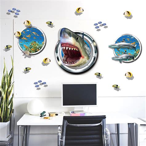 Jual Reliza Wall Sticker Jendela Ikan Hiu Fish Kamar Mandi Toilet