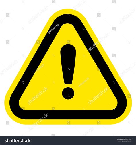 Yellow Triangle Shaped Hazard Warning Sign Stock Vector (Royalty Free) 1869542500 | Shutterstock