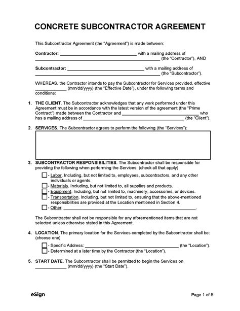 Labor Agreement Template