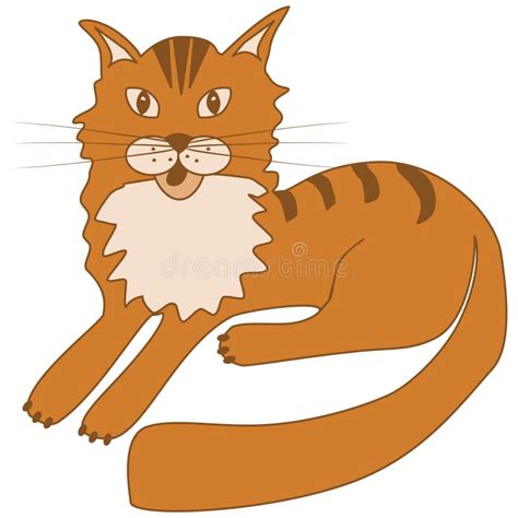 Vector Image Of A Red Cat Maine Coon In A Cartoon Style Stock Vector