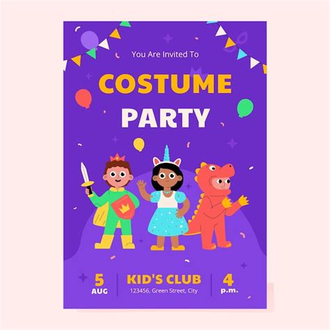 Free Vector | Hand drawn costume party invitation