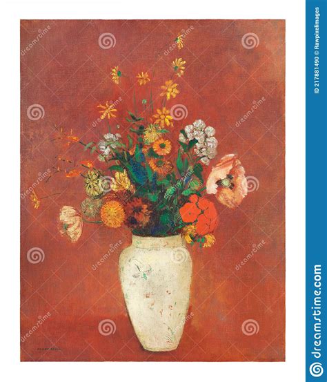 Vintage Bouquet In A Chinese Vase Illustration Wall Art Print And