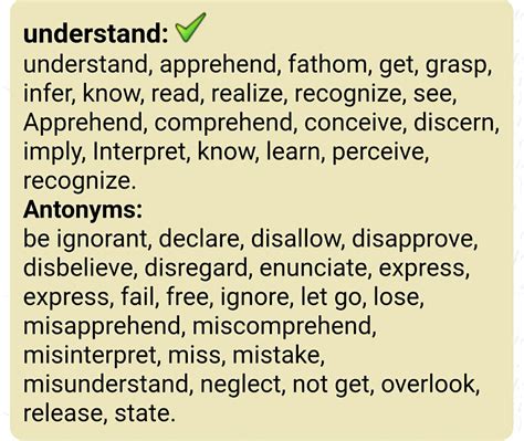 Synonyms And Antonyms For Understand Synonyms And Antonyms Antonyms