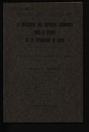 Le règlement des dépenses communes sous le régime de la séparation de