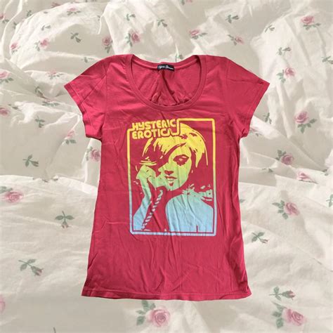 Hysteric Glamour Hot Pink Graphic Tee Size Free Depop