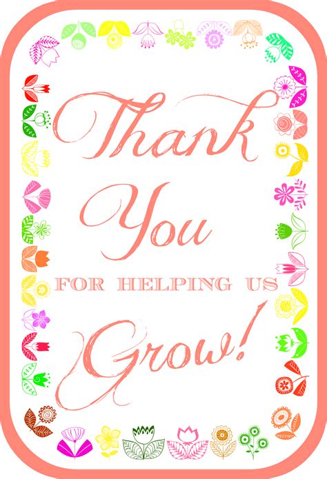 Thank You For Helping Us Grow Teacher Appreciation Printable The