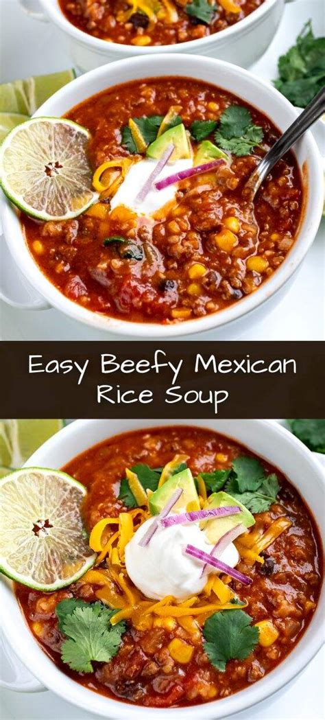 Easy Beefy Mexican Rice Soup - Top Recipes