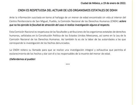 Responde Cndh A Cdh Puebla Sobre Caso Del Beb Hallado Sin Vida En El