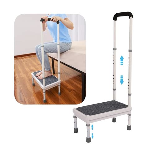 Step Stool With Handle For Elderly Adults High Beds Steps Heavy Duty