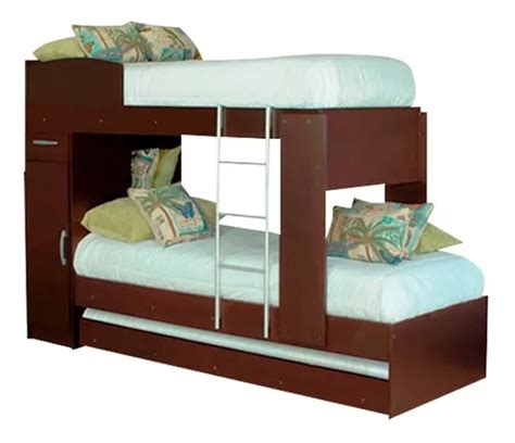 Cama Cucheta Triple Mosconi Superpuesta Madera Mdf En Caja