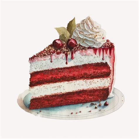 Red Velvet Cake Illustration Stock Illustrations 598 Red Velvet Cake