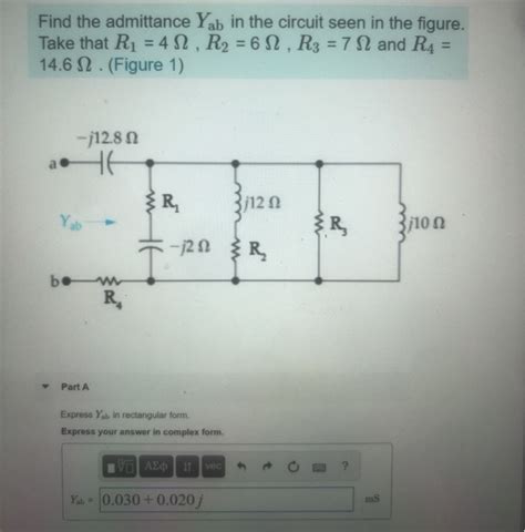 Solved Find The Admittance Yab In The Circuit Seen In The Chegg