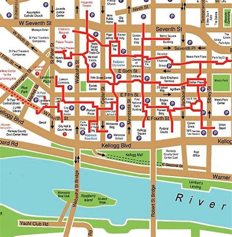 St Paul Skyway Map Map Of The Usa With State Names