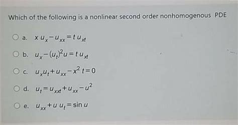 Answered Which Of The Following Is A Nonlinear Bartleby