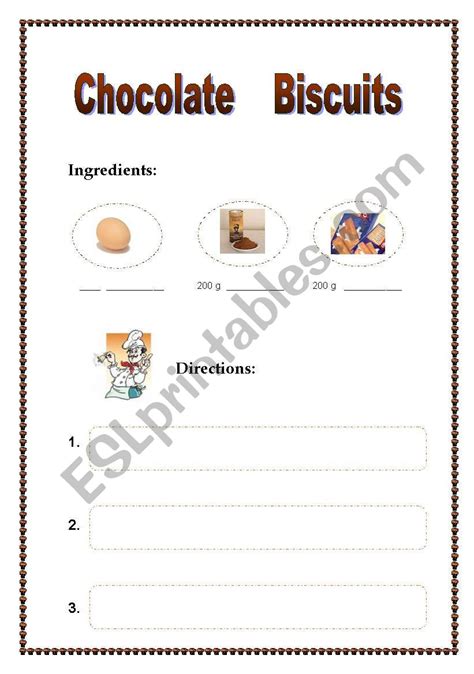 Recipe Chocolate Biscuits Esl Worksheet By Tere Arg