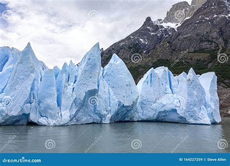 Grey Glacier Torres Del Paine National Park Patagonia Chile Stock