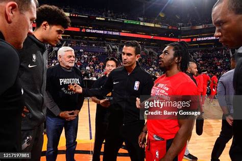 Referee Zach Zarba Talks With Cameron Johnson Of The Phoenix Suns And