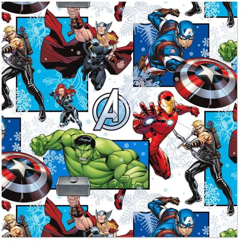 Marvel Avengers In Action Christmas Wrapping Paper Roll 35 Sq Ft