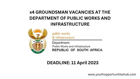 X4 GROUNDSMAN VACANCIES AT THE DEPARTMENT OF PUBLIC WORKS AND